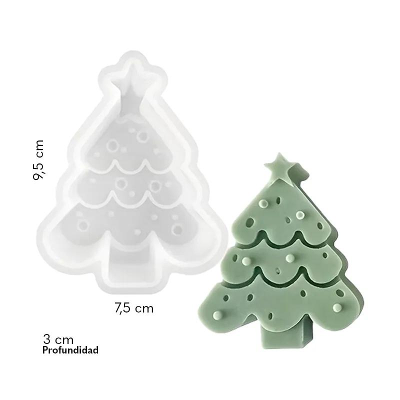 Molde de silicona Arbol de Navidad Nevada Plano 2D