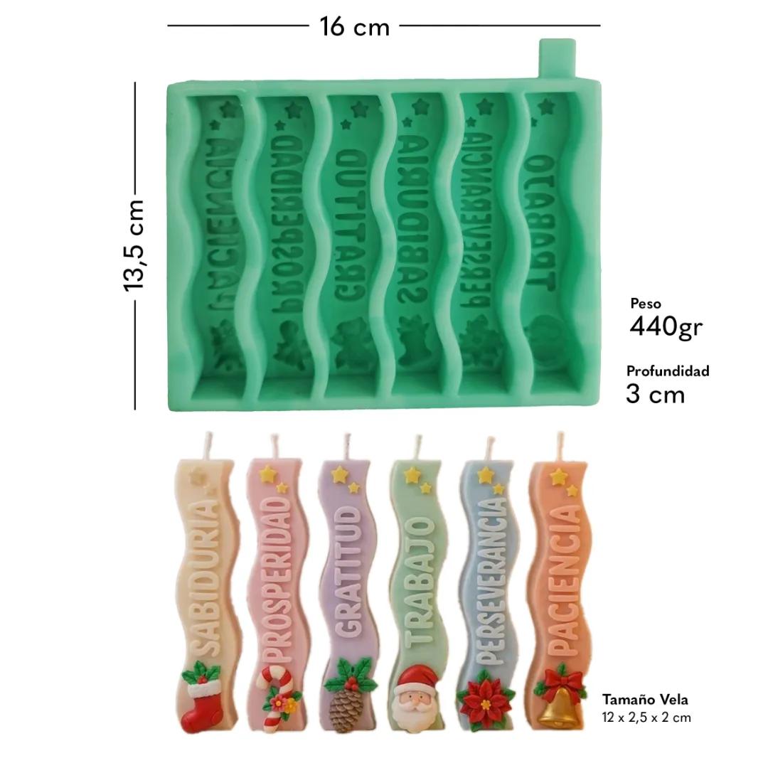 Molde de silicona Deseos Figuras Navideñas Onda 6 cavidades | Navidad